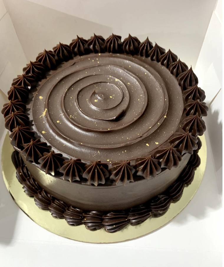 Chocolate ganache swirl cake