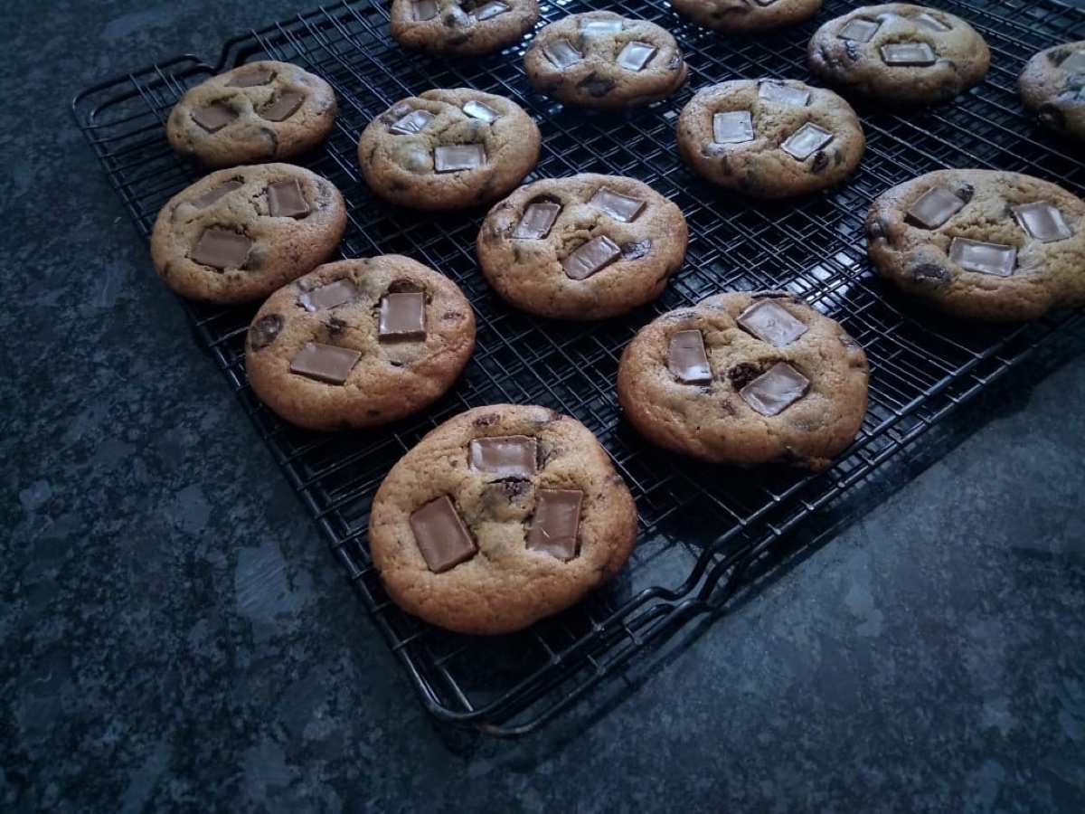 A fresh batch of choc-chunk cookies